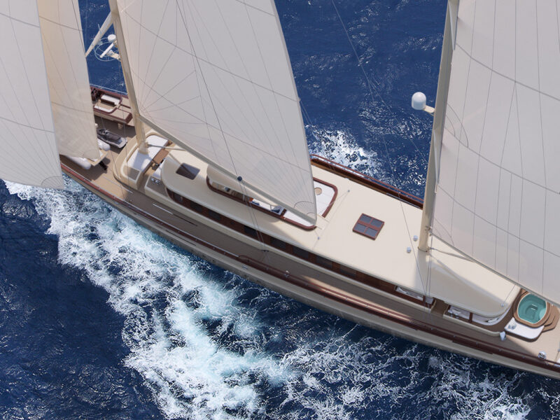 Simena sailing yacht in build at Ares Yachts