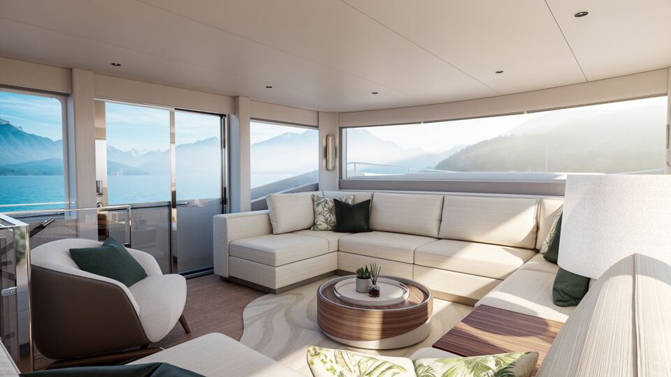 74 Ocean | Design Unlimited Main Deck lounge for Sunseeker 74 Ocean