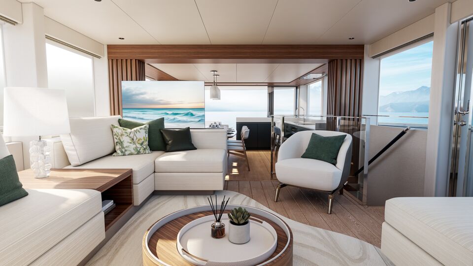 74 Ocean | Design Unlimited Deck saloon of 74 Ocean