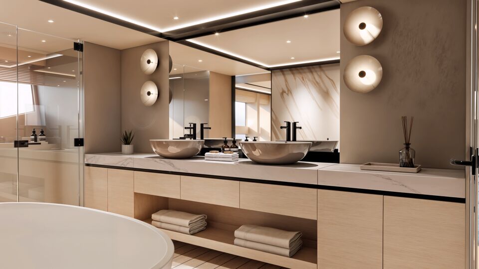 134 Superyacht | Design Unlimited superyacht bathroom